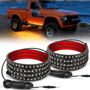 imageNilight 60 Inch Truck Tailgate Strobe Light Strip Tail Emergency Bar Rear Window Warning Lamp UltraBright Double Row 360 LED for Pickup Trailers Construction Vehicles Car SUV Blue White48 Running Board Lights WhiteAmber
