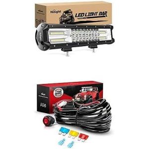 imageNilight LED Light Bar 15Inch 216W Spot Flood Combo Led Off Road Lights with 12V 14AWG Wiring Harness Kit1 Lead 2 Years Warranty