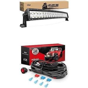 imageNilight LED Light Bar 22Inch 120W Curved Spot Flood Combo Led Off Road Lights with 12V 16AWG Wiring Harness Kit2 Lead 2 Years Warranty