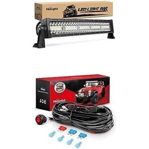 imageNilight LED Light Bar 22Inch 480W Spot Flood Combo Led Off Road Lights with 12V 16AWG Wiring Harness Kit2 Lead 2 Years Warranty