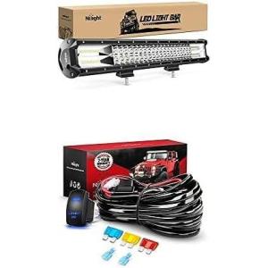 imageNilight LED Light Bar 26Inch 297W Spot Flood Combo Led Off Road Lights with 12V 5Pin Rocker Switch 14AWG Wiring Harness Kit1 Lead 2 Years Warranty