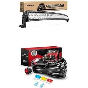 imageNilight LED Light Bar 42Inch 240W Curved Spot Flood Combo Led Off Road Lights with 12V 14AWG Wiring Harness Kit1 Lead 2 Years Warranty