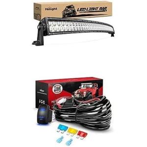 imageNilight LED Light Bar 42Inch 240W Curved Spot Flood Combo Led Off Road Lights with 12V 5Pin Rocker Switch 14AWG Wiring Harness Kit1 Lead 2 Years Warranty