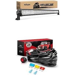 imageNilight LED Light Bar 42Inch 240W Spot Flood Combo Led Off Road Lights with 12V 14AWG Wiring Harness Kit1 Lead 2 Years Warranty