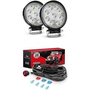 imageNilight Led Pods 2PCS 27W Flood Light Bar LED Work Light Led Off Road Lights with 12V 16AWG Wiring Harness Kit2 Lead 2 Years Warranty