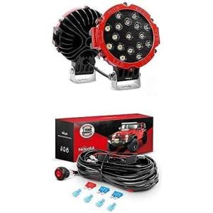 imageNilight Led Pods 2PCS 51W Flood Light Bar LED Work Light Led Off Road Lights with 12V 16AWG Wiring Harness Kit2 Lead 2 Years Warranty