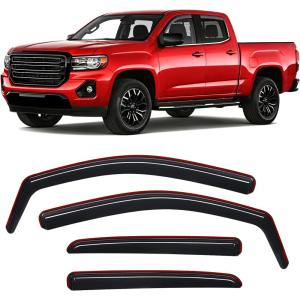 imageNilight Window Rain Guards Smoke Tint Car Window Shade for RainSnow Reduce Wind Noise Car Wash SafeChevy Colorado 20152022 Crew Cab