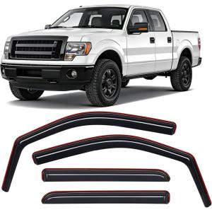 imageNilight Window Rain Guards Smoke Tint Car Window Shade for RainSnow Reduce Wind Noise Car Wash SafeFord F150 20092014 Crew Cab