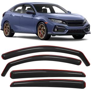 imageNilight Window Rain Guards Smoke Tint Car Window Shade for RainSnow Reduce Wind Noise Car Wash SafeHonda Civic Hatchback 20162021