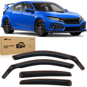 imageNilight in Channel Rain Guards Smoke Tint Reduce Wind NoiseCivic Hatchback 20162021