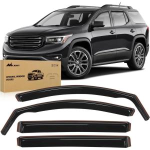 imageNilight in Channel Rain Guards Smoke Tint Reduce Wind NoiseGMC Acadia 20172023