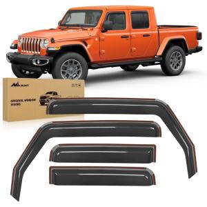 imageNilight in Channel Rain Guards for Wrangler JK 2007 2008 2009 2010 2011 2012 2013 2014 2015 2016 2017 2018 Unlimited 4Door Window Deflectors Vent Window VisorsGladiator 20202026