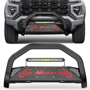 imageNilight Bull Bar with Light BarampLicense Plate Hole Compatible with Toyota 4Runner 20102024 Truck Brush Guard Front Bumper Push Bar wGrille Skid Plate Light MountChevy ColoradoGMC Canyon 20152022