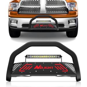 imageNilight Bull Bar with Light BarampLicense Plate Hole Compatible with Toyota 4Runner 20102024 Truck Brush Guard Front Bumper Push Bar wGrille Skid Plate Light MountDodge Ram 20092018