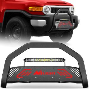 imageNilight Bull Bar with Light BarampLicense Plate Hole Compatible with Toyota 4Runner 20102024 Truck Brush Guard Front Bumper Push Bar wGrille Skid Plate Light MountToyota Fj Cruizer 20072014