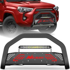 imageNilight Bull Bar with Light BarampLicense Plate Hole Compatible with Toyota 4Runner 20102024 Truck Brush Guard Front Bumper Push Bar wGrille Skid Plate Light MountToyota 4Runner 20102024