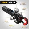 imageNilight Shackle Hitch Receiver 2Inch 45000 LBs Breaking Strength 34 D Ring Trailer Fasten Pin Heavy Duty Solid Recovery Towing Kit for Trucks Jeeps OffRoadTriBall Mount DRing Shackle
