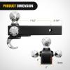 imageNilight Shackle Hitch Receiver 2Inch 45000 LBs Breaking Strength 34 D Ring Trailer Fasten Pin Heavy Duty Solid Recovery Towing Kit for Trucks Jeeps OffRoadTri Ball Mount