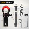 imageNilight Shackle Hitch Receiver 2Inch 45000 LBs Breaking Strength 34 D Ring Trailer Fasten Pin Heavy Duty Solid Recovery Towing Kit for Trucks Jeeps OffRoad20ft Tow Strap DRing Shackle Hitch