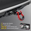 imageNilight Shackle Hitch Receiver 2Inch 45000 LBs Breaking Strength 34 D Ring Trailer Fasten Pin Heavy Duty Solid Recovery Towing Kit for Trucks Jeeps OffRoadBlackRed