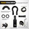 imageNilight Shackle Hitch Receiver 2Inch 45000 LBs Breaking Strength 34 D Ring Trailer Fasten Pin Heavy Duty Solid Recovery Towing Kit for Trucks Jeeps OffRoadBlack