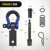 imageNilight Shackle Hitch Receiver 2Inch 45000 LBs Breaking Strength 34 D Ring Trailer Fasten Pin Heavy Duty Solid Recovery Towing Kit for Trucks Jeeps OffRoadHitch w Lock Pin Black Blue