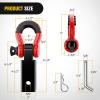 imageNilight Shackle Hitch Receiver 2Inch 45000 LBs Breaking Strength 34 D Ring Trailer Fasten Pin Heavy Duty Solid Recovery Towing Kit for Trucks Jeeps OffRoadBlackRed