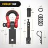 imageNilight Shackle Hitch Receiver 2Inch 45000 LBs Breaking Strength 34 D Ring Trailer Fasten Pin Heavy Duty Solid Recovery Towing Kit for Trucks Jeeps OffRoadHitch w Lock Pin Black Red
