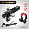 imageNilight Shackle Hitch Receiver 2Inch 45000 LBs Breaking Strength 34 D Ring Trailer Fasten Pin Heavy Duty Solid Recovery Towing Kit for Trucks Jeeps OffRoadTriBall Mount DRing Shackle