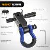imageNilight Shackle Hitch Receiver 2Inch 45000 LBs Breaking Strength 34 D Ring Trailer Fasten Pin Heavy Duty Solid Recovery Towing Kit for Trucks Jeeps OffRoadHitch w Lock Pin Black Blue