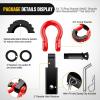 imageNilight Shackle Hitch Receiver 2Inch 45000 LBs Breaking Strength 34 D Ring Trailer Fasten Pin Heavy Duty Solid Recovery Towing Kit for Trucks Jeeps OffRoadBlackRed