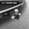 imageNilight Shackle Hitch Receiver 2Inch 45000 LBs Breaking Strength 34 D Ring Trailer Fasten Pin Heavy Duty Solid Recovery Towing Kit for Trucks Jeeps OffRoadTri Ball Mount