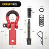 imageNilight Shackle Hitch Receiver 2Inch 45000 LBs Breaking Strength 34 D Ring Trailer Fasten Pin Heavy Duty Solid Recovery Towing Kit for Trucks Jeeps OffRoadHitch w Lock Pin Red