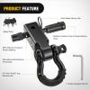 imageNilight Shackle Hitch Receiver 2Inch 45000 LBs Breaking Strength 34 D Ring Trailer Fasten Pin Heavy Duty Solid Recovery Towing Kit for Trucks Jeeps OffRoadHitch w Lock Pin Black