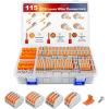 imageNilight 120PCS Yellow Wire Connectors Kit 1614 AWG Electric Wire Caps Insulating Insert Twist Electrical Wire Terminal with Spring for Connect Electrical Wiring Automotive Car Truck Boats Marine115Pcs Lever Wire Connectors