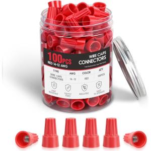 imageNilight 120PCS Yellow Wire Connectors Kit 1614 AWG Electric Wire Caps Insulating Insert Twist Electrical Wire Terminal with Spring for Connect Electrical Wiring Automotive Car Truck Boats Marine100PCS 1412 Wire Caps