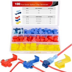 imageNilight 120PCS Yellow Wire Connectors Kit 1614 AWG Electric Wire Caps Insulating Insert Twist Electrical Wire Terminal with Spring for Connect Electrical Wiring Automotive Car Truck Boats Marine100Pcs Snap Wire Connector