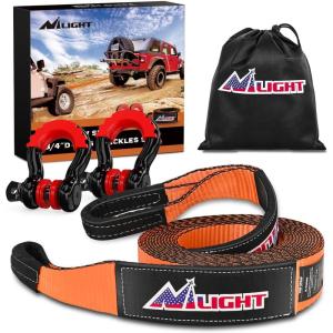 imageNilight Shackle Hitch Receiver 2Inch 45000 LBs Breaking Strength 34 D Ring Trailer Fasten Pin Heavy Duty Solid Recovery Towing Kit for Trucks Jeeps OffRoad20ft Tow Strap DRing Shackle