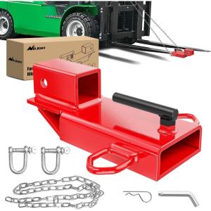 imageNilight Shackle Hitch Receiver 2Inch 45000 LBs Breaking Strength 34 D Ring Trailer Fasten Pin Heavy Duty Solid Recovery Towing Kit for Trucks Jeeps OffRoadForklift Trailer Hitch Red 43in Width