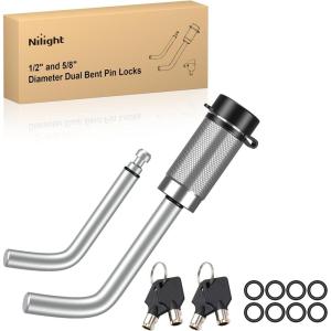 imageNilight Shackle Hitch Receiver 2Inch 45000 LBs Breaking Strength 34 D Ring Trailer Fasten Pin Heavy Duty Solid Recovery Towing Kit for Trucks Jeeps OffRoadHitch Lock Pin 12  58 Silver