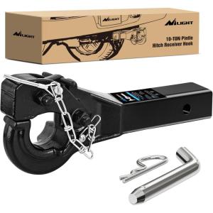imageNilight Shackle Hitch Receiver 2Inch 45000 LBs Breaking Strength 34 D Ring Trailer Fasten Pin Heavy Duty Solid Recovery Towing Kit for Trucks Jeeps OffRoadPintle Hitch