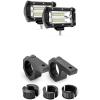 imageNilight 2PCS 5Inch 72W Double Row 7200LM Flood LED Light Bar Fog Lights With OffRoad Light Mounting Bracket Horizontal Bar Tube Clamp 2 Years Warranty