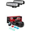 imageNilight LED Light Bar 2PCS 18w Spot Driving Fog Light With 12V 5Pin Rocker Switch 16AWG Wiring Harness Kit2 Lead  2 Years Warranty