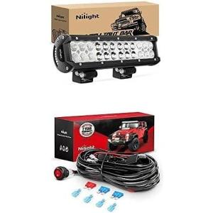 imageNilight LED Light Bar 12Inch 72W Spot Flood Combo Led Off Road Lights with 12V 16AWG Wiring Harness Kit2 Lead 2 Years Warranty