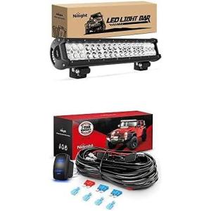 imageNilight LED Light Bar 17Inch 108W Spot Flood Combo Led Off Road Lights with 12V 5Pin Rocker Switch 16AWG Wiring Harness Kit2 Lead 2 Years Warranty