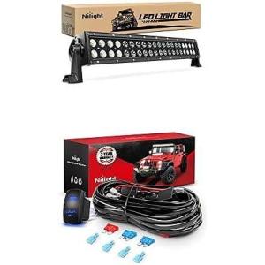 imageNilight LED Light Bar 22Inch 120W Led Off Road Lights Spot Flood Combo with 12V 5Pin Rocker Switch 16AWG Wiring Harness Kit2 Lead 2 Years Warranty