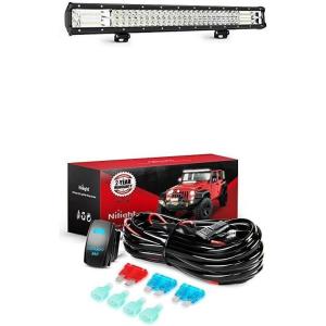 imageNilight LED Light Bar 23Inch 297W Triple Row 29700LM Flood Spot Combo Led Off Road Lights With 12V 5Pin Rocker Switch 16AWG Wiring Harness Kit2 Lead  2 Years Warranty