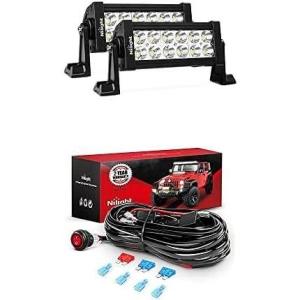 imageNilight LED Light Bar 2PCS 7Inch 36W Spot Led Off Road Lights with 12V 16AWG Wiring Harness Kit2 Lead 2 Years Warranty