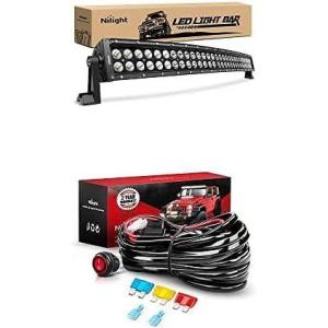 imageNilight LED Light Bar 32Inch 180W Curved Spot Flood Combo Led Off Road Lights with 12V 14AWG Wiring Harness Kit1 Lead 2 Years Warranty