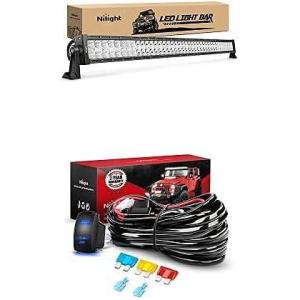 imageNilight LED Light Bar 42Inch 240W Spot Flood Combo Led Off Road Lights with 12V 5Pin Rocker Switch 14AWG Wiring Harness Kit1 Lead 2 Years Warranty